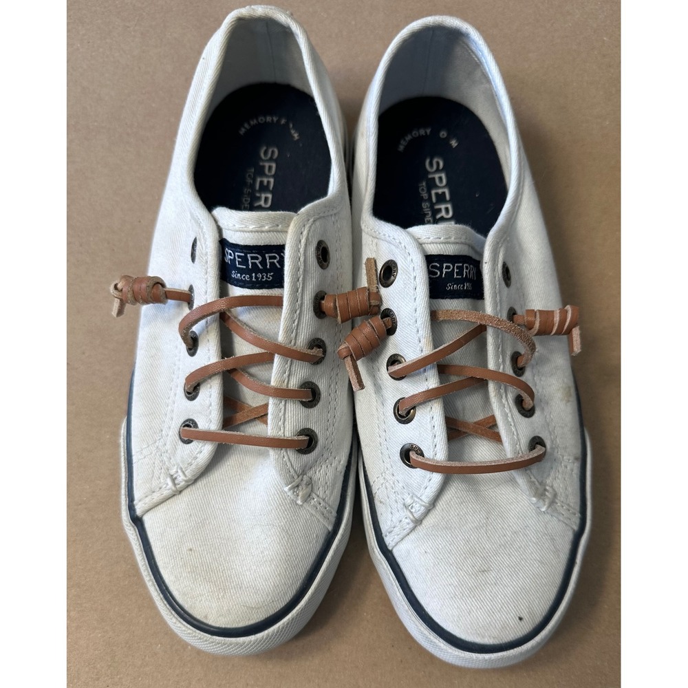 Sperry Top-Sider Crest Vibe White Canvas Sneakers Womens 5.5 M